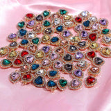 10Pcs Crystal Multicolor Heart-shaped Rhinestones DIY Jewelry Set