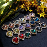 10Pcs Crystal Multicolor Heart-shaped Rhinestones DIY Jewelry Set