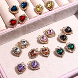 10Pcs Crystal Multicolor Heart-shaped Rhinestones DIY Jewelry Set