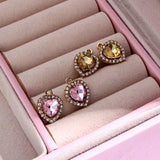 10Pcs Crystal Multicolor Heart-shaped Rhinestones DIY Jewelry Set