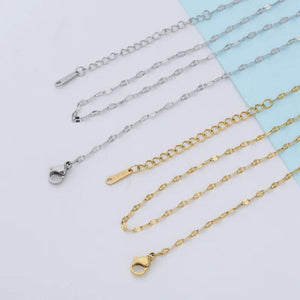5pcs Stainless Steel Water-wave Chain Necklace 40 45 50 Length for DIY Pendant