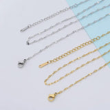5pcs Stainless Steel Water-wave Chain Necklace 40 45 50 Length for DIY Pendant