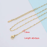 5pcs Stainless Steel Water-wave Chain Necklace 40 45 50 Length for DIY Pendant