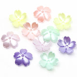 Mixed Color Flower 14x4mm 50pcs Acrylic Beads DIY Jewelry Making Spacer Beads