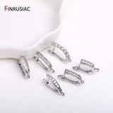 Rhodium/Zircon Earring Hooks - Earring Making Supplies