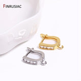 Rhodium/Zircon Earring Hooks - Earring Making Supplies