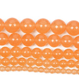 Orange Yellow Chalcedony Charm Round Loose Beads for Jewelry Making