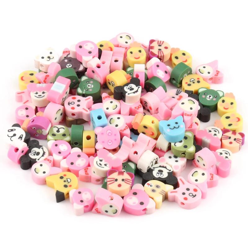 Smiley Animal Fruit Clay Beads Jewelry Making DIY Accessories