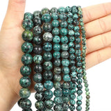 African Turquoise Round Stone Beads for Jewelry Making DIY Bracelet 4-12mm