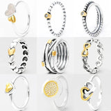 925 Sterling Silver Eternity Entwined Rope Crystal Ring