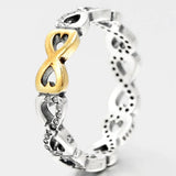 925 Sterling Silver Eternity Entwined Rope Crystal Ring