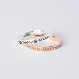 Custom Pet Name Ring Print Name Jewelry Gift for Pet Lover