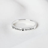 Custom Pet Name Ring Print Name Jewelry Gift for Pet Lover