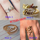 Lemegeton Name Rings For Women Stainless Steel Couple Ring