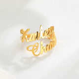 Lemegeton Name Rings For Women Stainless Steel Couple Ring