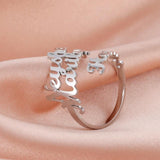 Lemegeton Name Rings For Women Stainless Steel Couple Ring