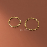 925 Silver Cuban Chain Finger Rings for Women