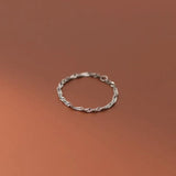 925 Silver Cuban Chain Finger Rings for Women