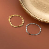 925 Silver Cuban Chain Finger Rings for Women