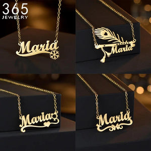 Heart Name Star Personalized Pendant Necklace