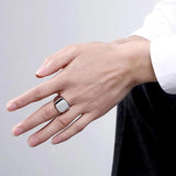 Personalized Engraved Name Signet Ring Stainless Steel