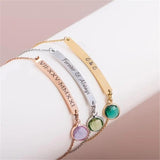 Personalized Birthstone Bracelet Friendship Bracelet Sister Bridesmaid Jewelry