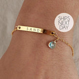 Personalized Birthstone Bracelet Friendship Bracelet Sister Bridesmaid Jewelry