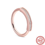 925 Silver Butterfly Crown Double Zircon Rings Women Gift