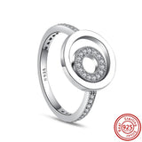 925 Silver Butterfly Crown Double Zircon Rings Women Gift