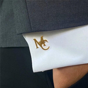 Men's Stainless Steel Initials Cufflinks