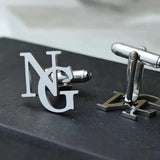 Men's Stainless Steel Initials Cufflinks