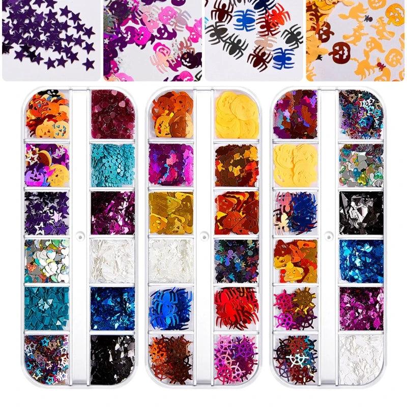 Halloween Glitter Sequins Resin Filler Nail Art Decorations