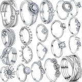 925 Sterling Silver Princess Crown Heart CZ Silver Ring