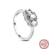 925 Sterling Silver Princess Crown Heart CZ Silver Ring