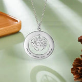 Personalized Heart Tree of Life Necklace for Women Engraved Name Pendant
