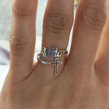 Personalized Family Rings for Women Men - Stainless Steel Adjustable Couple Ring
