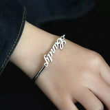 Rose Nameplate Stainless Steel Bracelet for Women