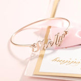 Rose Nameplate Stainless Steel Bracelet for Women