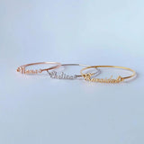 Rose Nameplate Stainless Steel Bracelet for Women