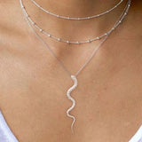Snake Necklace Silver 925 Pendants Women Jewelry Chain Party Gift
