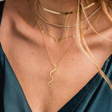 Snake Necklace Silver 925 Pendants Women Jewelry Chain Party Gift