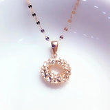 Purple Geometric Necklace for Women 14K Plated Circle Pendant