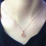 Purple Geometric Necklace for Women 14K Plated Circle Pendant