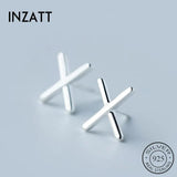 925 Silver Letter X Stud Earrings Charm Men Jewelry