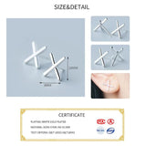 925 Silver Letter X Stud Earrings Charm Men Jewelry
