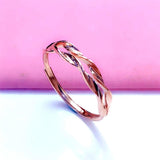 Purple 14K Rose Double Twisted Rope Rings for Women Engagement