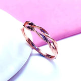 Purple 14K Rose Double Twisted Rope Rings for Women Engagement