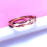 Purple 14K Rose Double Twisted Rope Rings for Women Engagement
