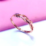 Purple 14K Rose Double Twisted Rope Rings for Women Engagement