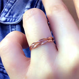 Purple 14K Rose Double Twisted Rope Rings for Women Engagement